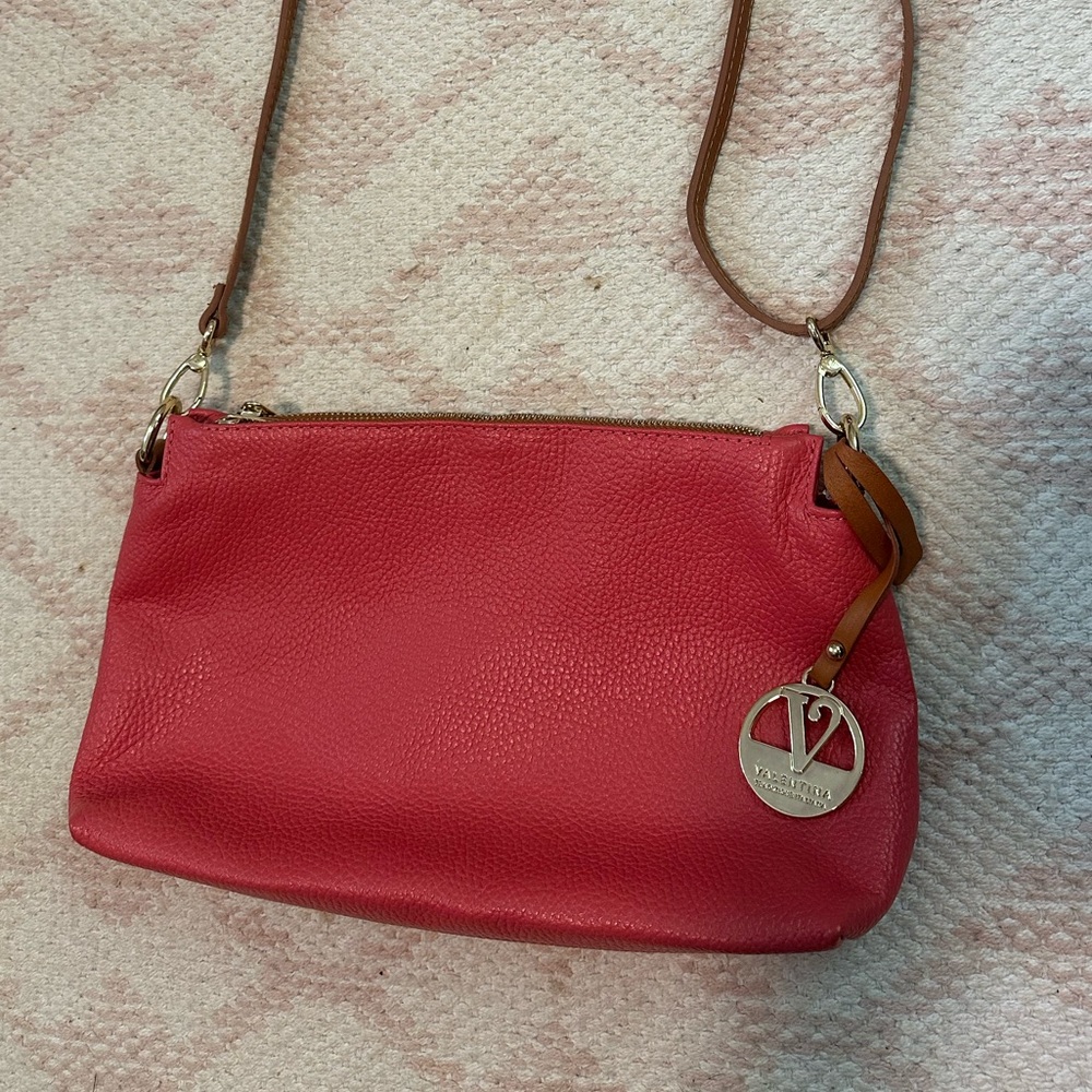 Valentina Pink Leather Crossbody Bag